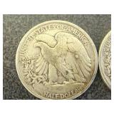 2 1943 Walking Liberty Half Dollars