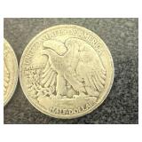 2 1945 Walking Liberty Half Dollars