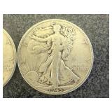 2 1945D Walking Liberty Half Dollars