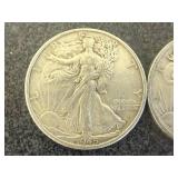 2 1945D Walking Liberty Half Dollars