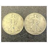 2 1936 Walking Liberty Half Dollars