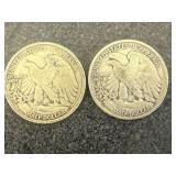 2 1936 Walking Liberty Half Dollars