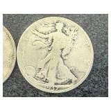 1937S & 1937 Walking Liberty Half Dollar