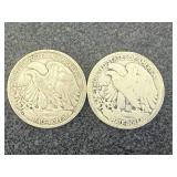 1937S & 1937 Walking Liberty Half Dollar