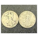 2 1936D Walking Liberty Half Dollars