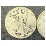 2 1936D Walking Liberty Half Dollars
