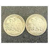 2 1934 Walking Liberty Half Dollars
