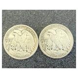2 1934 Walking Liberty Half Dollars