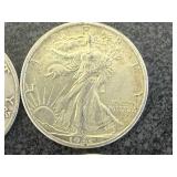 4 1943 Walking Liberty Half Dollars