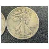 4 1943 Walking Liberty Half Dollars