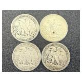 4 1943 Walking Liberty Half Dollars