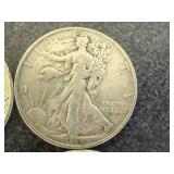 4 1944 Walking Liberty Half Dollars