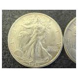 4 1944 Walking Liberty Half Dollars