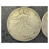 4 1944 Walking Liberty Half Dollars