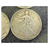 4 1944 Walking Liberty Half Dollars