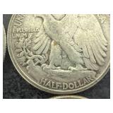 4 1944 Walking Liberty Half Dollars