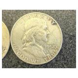 2 1952 Franklin Half Dollars