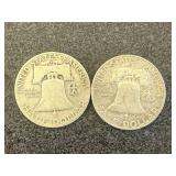 2 1952 Franklin Half Dollars