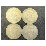 4 1963 Franklin Half Dollars