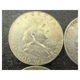 4 1963 Franklin Half Dollars