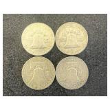 4 1963 Franklin Half Dollars