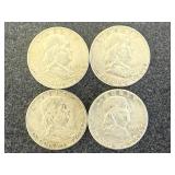 4 1951 Franklin Half Dollars