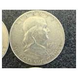 4 1951 Franklin Half Dollars