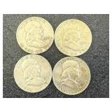 4 1959 Franklin Half Dollars