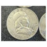 4 1959 Franklin Half Dollars