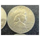 4 1959 Franklin Half Dollars
