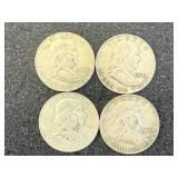 4 1960 Franklin Half Dollars