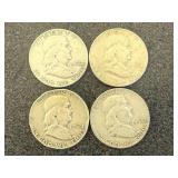 4 1952 Franklin Half Dollars