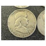 4 1952 Franklin Half Dollars