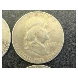4 1952 Franklin Half Dollars