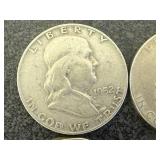 4 1952 Franklin Half Dollars