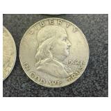 4 1962 Franklin Half Dollars