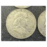 4 1962 Franklin Half Dollars
