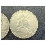 4 1962 Franklin Half Dollars