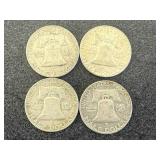 4 1962 Franklin Half Dollars
