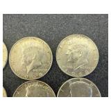 8 Kennedy Half Dollars 40% Silver