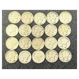 20 Mercury Dimes