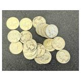 20 Silver Washington Quarters