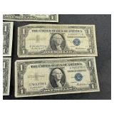 5 $1.00 Silver Certificates