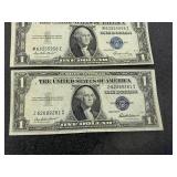 2 $1.00 & 1 $2.00 Silver Certificates