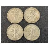 4 1941 Walking Liberty Half Dollars