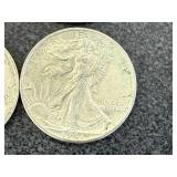 4 1941 Walking Liberty Half Dollars