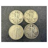 4 1941 Walking Liberty Half Dollars