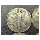 4 1941 Walking Liberty Half Dollars