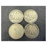 4 1941 Walking Liberty Half Dollars