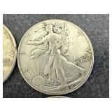 4 1942 Walking Liberty Half Dollars
